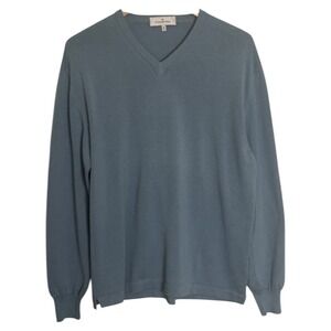 Ermenegildo Zegna Sweater V Neck Pullover Long Sleeve Mens Medium/50 Blue Italy